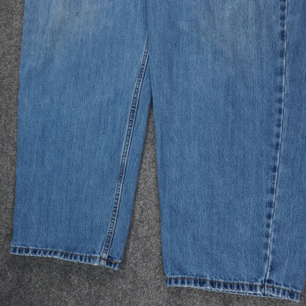 Levi's 550 Jeans Mens 48x29 Relaxed Fit Blue Solid Denim Casual Workwear Classic